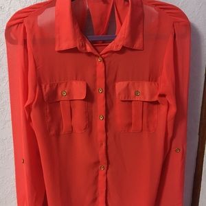 Charlotte Russe Long Sleeve Button